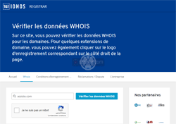 1&1 IONOS (ionos.fr) Whois - Domain name search - recherches Whois