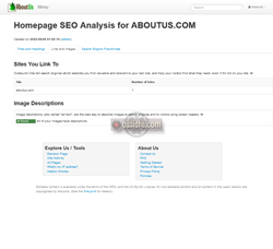 AboutUs (aboutus.com) Webmasters tools