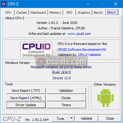 CPU-Z - À propos de CPU-Z et outils accessoires