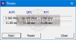 CPU-Z - Timers/Minuteurs