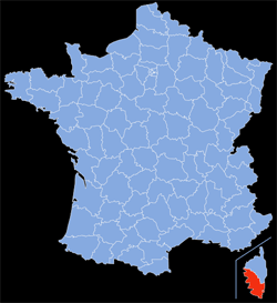 Département : 2A - Corse-du-Sud - Localisation sur la carte