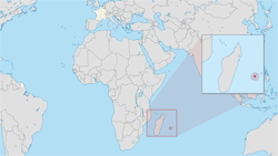 Département et région d'outre-mer : 974 - La Réunion - Localisation sur la carte