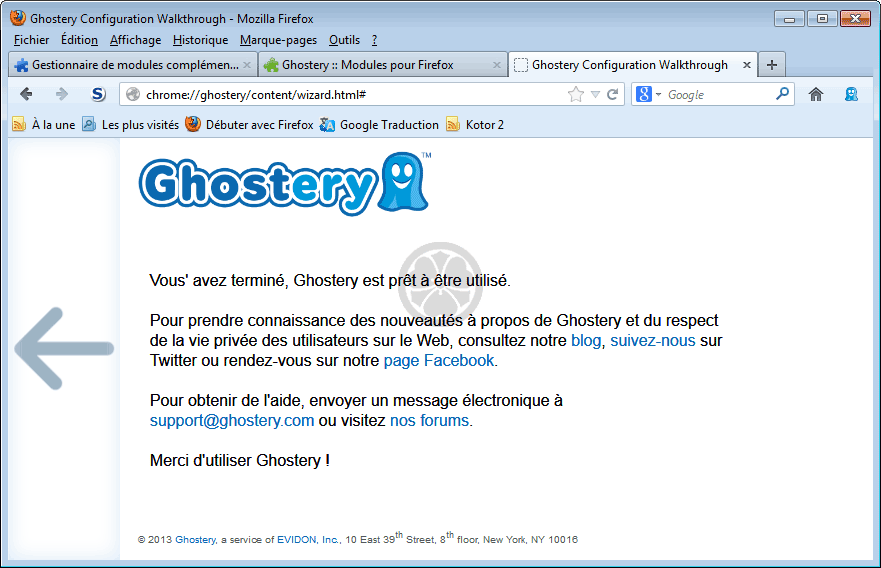 comment regler ghostery