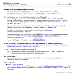 Google Safe Browsing - Web-réputation d'un site Web