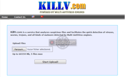 KillV (killv.com) Antivirus multimoteurs gratuits en ligne