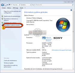 Mémoire virtuelle (PageFile) de Windows : Paramètres Système Avancés