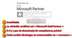 Faux (fake) certificat « Microsoft Gold Partner »