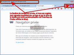 Navigation privée dans Firefox - logo de rappel que la fenêtre est une « fenêtre de navigation privée »
