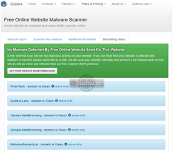 Quttera - Web-réputation d'un site Web et sécurité de son hébergement 