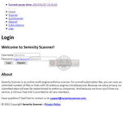SerenityScanner (serenityscanner.com) Antivirus multimoteurs gratuits en ligne