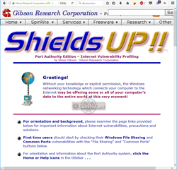 ShieldsUP! (de Gibson Research Corporation) - Scan de ports en ligne