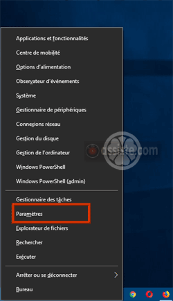 Windows - Liens rapides - Paramètres