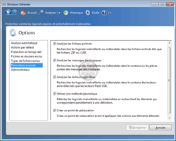 Windows Defender - Inclusions / exclusions d'autres objets à analyser et modes d'actions
