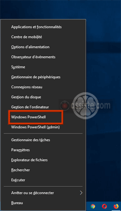 Windows - Liens rapides - Lancer Powershell en mode normal (sans privilège d'administration)