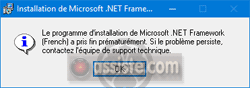 .NET Framework 1.0 Échec de l'installation