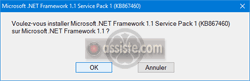 .NET Framework 1.1 SP1 - Installation du Service Pack 1 (pack de correctifs)