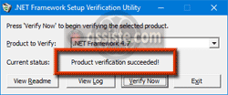 .NET Framework Setup Verification Tool - Vérification du bon état d'une version installée du .Net