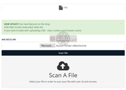 Anti Scan Me (antiscan.me) Antivirus multimoteurs gratuits en ligne