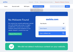 Astra Malware Scanner - Web-réputation d'un site Web
