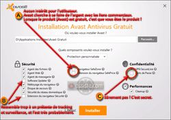 Installation d'Avast antivirus (toutes versions) - Attention à certaines fonctions intrusives