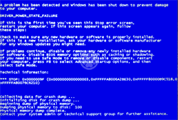 Un problème Windows est survenu - Ecran bleu de la mort (BSOD)