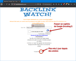 Backlink Watch (backlinkwatch.com) Webmasters tools<br>Backlink Watch, page d'accueil<br>