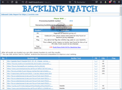 Backlink Watch (backlinkwatch.com) Webmasters tools<br>Recherche très lente<br>Capture nettoyée avec Photoshop de la page de résultats<br>