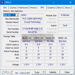 CPU-Z - Memory Modules Serial Presence Detect [SPD]