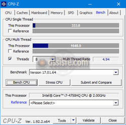 CPU-Z - Benchmart (test de performance)