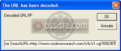 CWShredder - Décodage d'URLs encodées en échappement% - Un truc pour masquer les URLs par CoolWebSearch.
