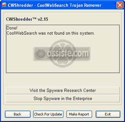 CWShredder contre toutes les variantes de CoolWebSearch