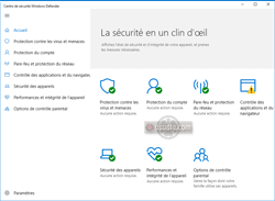 Centre de sécurité - Windows Defender