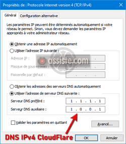 Changer de serveurs DNS sous Windows 10