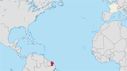 Département et région d'outre-mer : 973 - Guyane - Localisation sur la carte