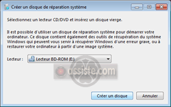 Créer un CD / DVD de réparation / récupération du système (recovery) à partir de la partition cachée de sauvegarde du système