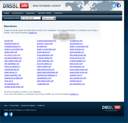 DNSBL (dnsbl.info) Réputation de spammeur d'un serveur de messagerie (consultation de multiples blacklists)