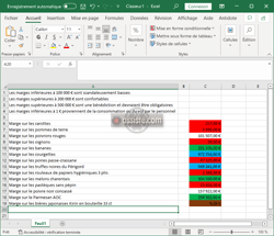 Excel - Mise en couleurs conditionnelles de cellules