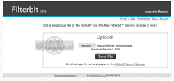 Filterbit (filterbit.com) Antivirus multimoteurs gratuits en ligne