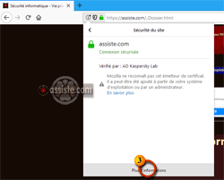 Firefox - Acceder aux informations du certificat SSL/TLS en l'absence de SSLeuth - étape 3