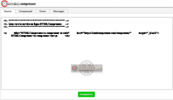 HTMLCompressor (htmlcompressor.com) Webmasters tools<br>Dépose d'un code (image retouchée)<br>