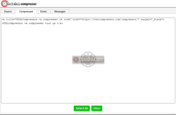 HTMLCompressor (htmlcompressor.com) Webmasters tools<br>Code compressé (image retouchée)<br>