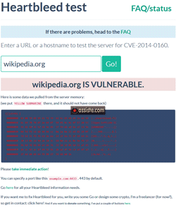Test de vulnérabilité Hearthbleed du serveur d'un domaine