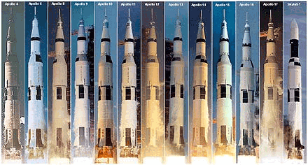 Histoire des fusées - Les 13 fusées Saturn V – SA-501 à SA-515