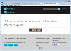 Page complète de Microsoft tentant de m'expliquer comment utiliser la protection contre le tracking dans Internet Explorer !