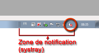 Disparition de l'icône de réglage du volume du son dans la zone de notification (le systray)