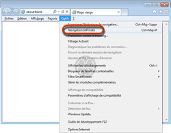 Activation de la « Navigation privée » (« Navigation InPrivate ») dans Internet Explorer