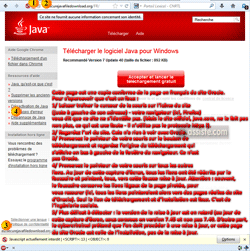 Lecture de la page du cybercriminel - Fausse mise à jour de Java
