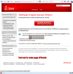 Fausse mise à jour de Java - Comparaison entre la vraie page d'Oracle et la fausse page du cybercriminel - Vraie page