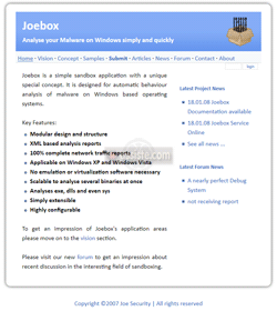 JoeBox (joesandbox.com) Analyse comportementale d'un objet numérique confiné dans un sandbox