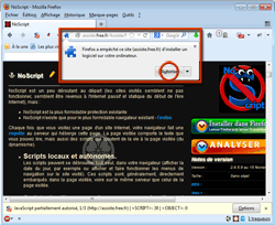  Accepter l'installation de NoScript lors de l'alerte, normale, de Firefox